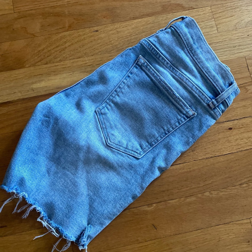 cropped denim shorts
